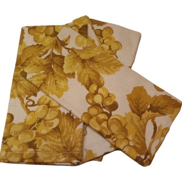 Le Telerie Toscane Gold Grapes Dinner Napkins Set of 4 Made in Italy - Picture 1 of 5